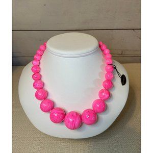Vintage Marbled Pink Beaded Neckace